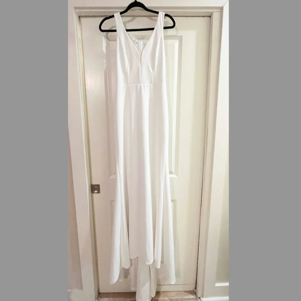Lulu's Long-Lasting Love Ivory Lace V-Neck Mermaid Dress - Picture 5 of 15